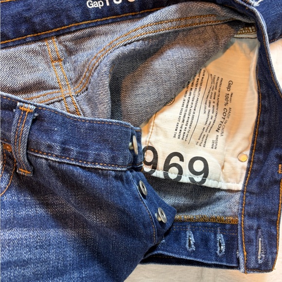 Gap 1969 Japanese Selvedge Denim Blue Jeans Women's Sz 29r button fly Boyfriend - Picture 8 of 8